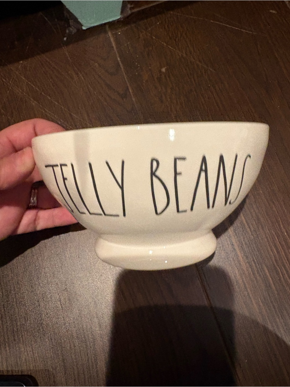 Rae Dunn Cream Ceramic 'Jelly Beans' Bowl with Black Lettering